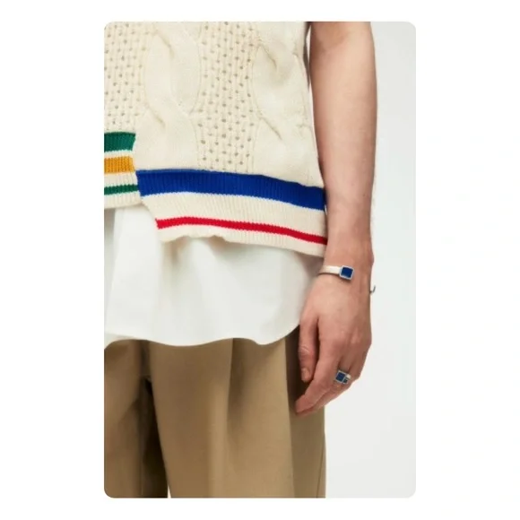 ★ Zara Unisex Limited Edition Asymmetrical Woven Vest 2023 SS - Cream ★